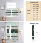 Blue Teal Kitchen Curtains 45 Inch Length, Short Cafe Window Curtains Tab Top, Vintage Wooden Retro Art Farmhouse Barns Light Filtering Window Treatments Tier Drapes 27.5"x45" 2 Panel