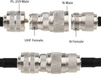 4 Pack N Male to UHF Female SO-239 Connector Adapter N Connector to PL-259 SO239 RF Coaxial Cable Adapter