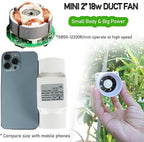 Air Circulation Duct Fan 2 Inch 50Mm Inline Extractor 32Cfm Fan Air Diffuser Blower for Filter Grow Tent Ceiling Wall Bathroom Ventilation (Color : Adjustable Speed, Size : 50-25mm)