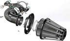 Big Sucker cone Air filter intake for harley air Cleaner Sportster Softail fatboy heritage dyna touring street road king Glide (Gauge style -Black, TypeD : Touring M8 17-UP, Softail 18-UP)