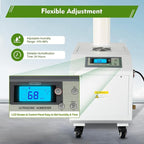 Ultrasonic Industrial Agricultural Humidifer Commercial Humidifier for Plants Large Volume (3kg/H) Automatic Ultrasonic Mist Maker 160M³/H Airflow for Warehouse Greenhouse Garden
