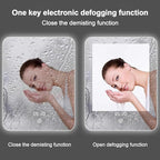 Half circle mirror，half circle mirrors for wall，half moon mirrors for wall，Dimmable LED Vanity Mirror Half Circle,Illuminated Mirror with Demister Pad, Anti-fog bathroom mirror，3 colours dimmable(Tric