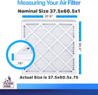 Filter King 37.5x60.5x1 Air Filter | 4-PACK | MERV 8 HVAC Pleated A/C Furnace Filters | MADE IN USA | Actual Size: 37.5 x 60.5 x .75"