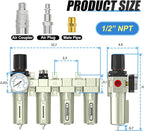 4 Stage Heavy Duty Industrial Grade 3/4" NPT Air Drying System For Plasma Cutter and Paint Spray, Coalescing Filter,Particulate Filter,Double Desiccant Dryer and Air Regulator,Manual Drain