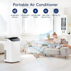 14000 BTU Portable Air Conditioners,Cooling,Fan,Dehumidification,Sleep Mode for Large Rooms up to 700 Sq.Ft,AC Unit with Remote Control,24H Timer,Installation Kits Included