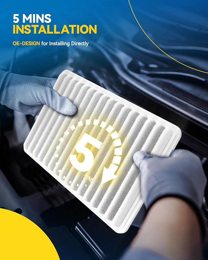 PHILTOP Engine Air Filter CA10190 Replacement for Toyota, Pontiac & Scion Models - Corolla 2009-2019, Matrix 2009-2014, Yaris 2006-2018, Vibe 2009-2010, iM 2016, xD 2008-2014