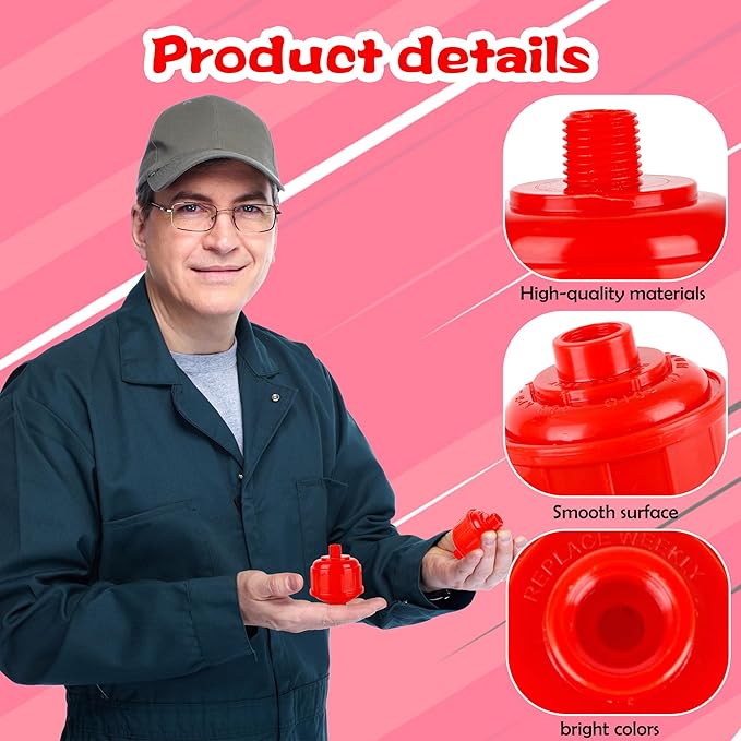 12 Pcs Disposable Mini Air Water Filters Red Air Line Filter Paint Gun Filter Removes Moisture Separator Standard 1/4 Inch Threads for Most Spray Guns and Air Tools