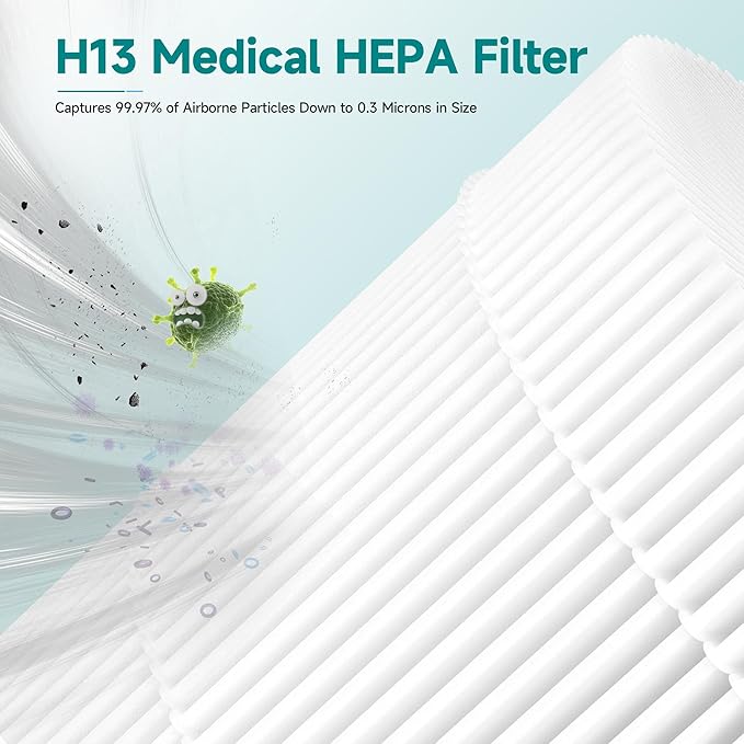 2 Packs HH001 Filter Replacement for Hynik Alviera HH001 Air Cleaner Purifier, 3 Stages Filtration of Premium Filter, Activated Carbon and pre-filter with Extra 8 Pieces Aroma pads