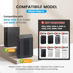 Smilyan 2 Sets 116130 HEPA Replacement Filter H for Winix 5500-2 Plasmawave Air Purifier and Models AM80, Includes 2 Pack Ture HEPA Filters + 2 Pack Activated Carbon Pre-Filters