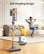 SunSare X7A Cordless Vacuum Cleaner, Upgraded 550W/45Kpa Cordless Stick Vacuum Cleaner with Touch Screen, Up to 60Mins,Wall Mount Charging,1.5L Cup,Wireless Vacuums for Pet Hair,Carpets,Hard Floors