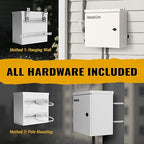Steel Electrical Box, 24"x24"x8" Steel Enclosure, IP67 Waterproof & Rust-Resistant, Outdoor/Indoor Electrical Junction Box with Mounting Plate for Wall/Pole Mount