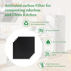 16-Pack Trash Can Odor Absorbing Filter Refills Compatible with EKO Trash Can, Activated Charcoal Deodorizer Stick-On Filters - Garbage Can Odor Eliminator and Absorber for Indoor and Outdoor Bins