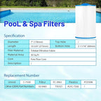HANXER® C-7350 Spa Filter Cartridge Compatible with Caldera 50, PLFC-7350, 1019401, 73532, PCD50N, FC-3963, 75017 Hot Tub Filter, 50 sq.ft, 1 Pack