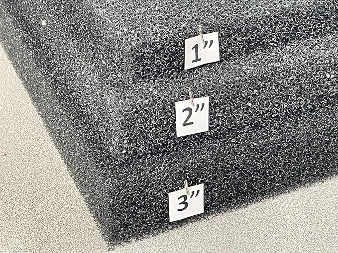 30 ppi Reticulated Sponge Regicell Automotive Air Filter, Noise Suppression Filtration, Black Speaker Foam Size (4, 24 X 36 X 3/4")
