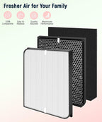 Replacement Filter Set Compatible with AirDoctor 3000 / AD3000 & AD3500 Air Purifier, 8-Pack (2 Main Filter + 2 Activated Carbon Filters + 4 Pre-Filters)