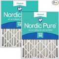 Nordic Pure 16x20x4 (Actual Size: 15 1/2 x 19 1/2 x 3 5/8) Pleated MERV 14 Air Filters 2 Pack