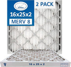 16x25x2 Air Filter MERV 8 (2-Pack) TRION Air Bear Pleated HVAC Air Filter Replacement (Actual Size: 15.50 x 24.50 x 1.75 Inches)