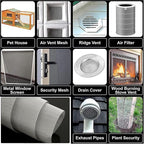 304 Stainless Steel Woven Mesh Panel, 50 Mesh 0.4mm Rustproof Metal Screen for Window Air Filters, Ventilation Covers, Animal Enclosures and Garden Barriers