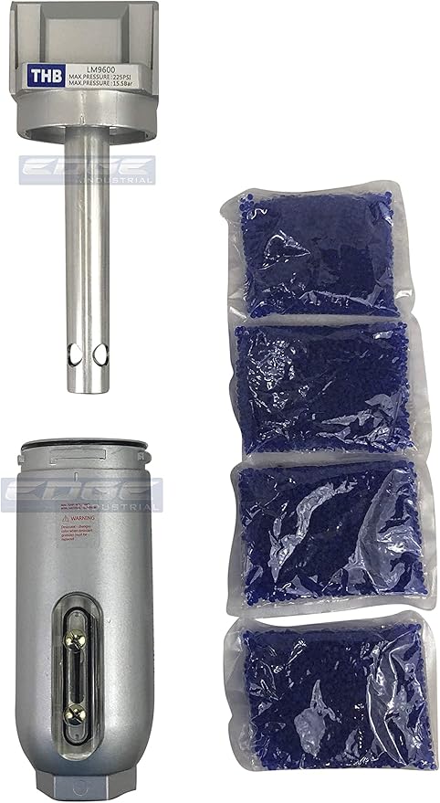 EDGE INDUSTRIAL HEAVY DUTY IN LINE DESICCANT AIR DRYER WITH METAL BOWL, FOR COMPRESSED AIR, DRY AIR FOR PNEUMATIC TOOLS (1" NPT)