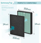 Filters Replacement Kit Compatible with BioGs 2.0 Filter Replacement, Air Clenaer to Remove Odor for Home and Large Room, 2x H13 True HEPA and 2x Carbon