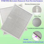 2-Pack upgraded 97007894 kitchen vent hood filter 9.9" x 11.7" x 0.38" Fit Bro-an 97005683 Range Hood Filter and NSP GE Kenmore NuT-one Range Hood vent Filters - Traps Grease & Filters Cooking Air