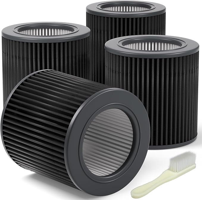 Leemone H13 True Air Mini Filter Replacements Compatible with Molekule Air Mini & Mini+ Air Puri-fiers, 3-in-1 High-Efficiency Replacement Filter, 4 Pack