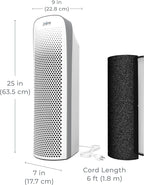 Pure Enrichment PureZone Elite Air Purifier and Filter Bundle - True HEPA Large Room Tower with Air Quality Monitor, 4 Stage Filtration and UV-C Light, Helps Destroy Bacteria, Smoke, Pollen & Dust