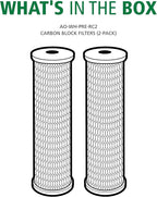 AO Smith 2.5"x10" 5 Micron Carbon Block Sediment Water Filter Replacement Cartridge - 2 Pack - For Whole House Filtration Systems - AO-WH-PRE-RC2