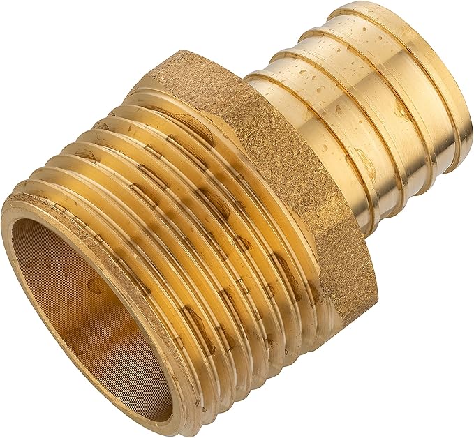 (Pack of 5) Pex 3/4 Inch x 3/4 Inch Male NPT Adapter Brass Crimp Fittings,(PEX1807021-5PCS)