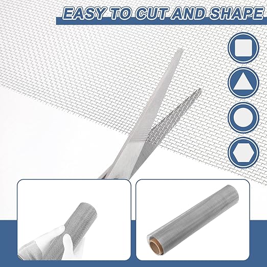 uxcell 16 Mesh 39" x 12" Woven Wire Mesh, 304 Stainless Steel Air Vent Filter Screen, Window Screen Mesh for DIY Projects Vents Cover Filtration Animals Fence