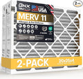 BNX TruFilter 20x25x4 Air Filter MERV 11 (20.50’’ x 25.18’’ x 4.00‘’ (Compatible with Aprilaire 210) (2-Pack) MADE IN USA Furnace Filters HVAC AC Furnace Filters for Allergy Dust, Pet, MPR 1200 FPR 7