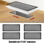 Floor Register Vent Cover, 4"x14" Magnetic Air Vent Screen Mesh Covers for Home Floor/Wall/Ceiling Registers Air Vent Filters, Black (4 Packs)
