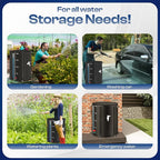 Collapsible Rain Barrel, Portable Rain Water Collection System Kit, 53 Gallon – Foldable Water Tank & Storage Reservoir with Spigot for Garden, Lawn, & Emergency Use