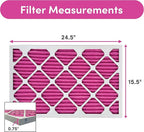 Colorfil 16x25x1 Air Filter (2-Pack) | Made in the USA | Color Changing | Remove Cat and Dog Odor | MERV 8 for Pet Hair Dander and Dust | 15.5"x24.5"x0.75" Exact Size