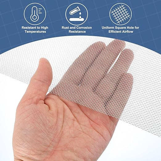 uxcell 16 Mesh 118" x 12" Woven Wire Mesh, 304 Stainless Steel Air Vent Filter Screen, Window Screen Mesh for DIY Projects Vents Cover Filtration Animals Fence