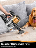 Cordless Vacuum Cleaner, 40Kpa 8 in 1 Powerful Suction Lightweight Stick Vacuum Cleaner for Home, LED Display, 3 Suction Modes, 45Mins Detachable Battery Vacuum for Hard Floor Carpet Pet Hairs