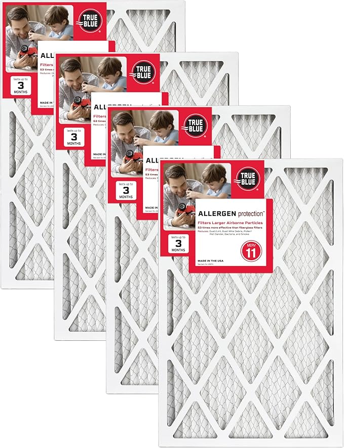 True Blue Allergen 12x24x1 Air Filter , MERV 11, 4 Count (Pack of 1)