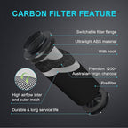 iPower 4" 195 CFM Inline Fan with Upgrade Air Carbon Filter, 8 FT Silver Ducting & Rope Hanger, Ventilation System for Grow Tent, Hydroponics, Air Circulation