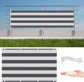Privacy Fence Screen 4.9' x 26.2' UV Protection (HDPE) Weather-Resistant Outdoor Privacy Screen, Includes Cable Ties for Decks, Patios, Backyards, Outdoor Pools, Porches, Railings, Gray Stripes