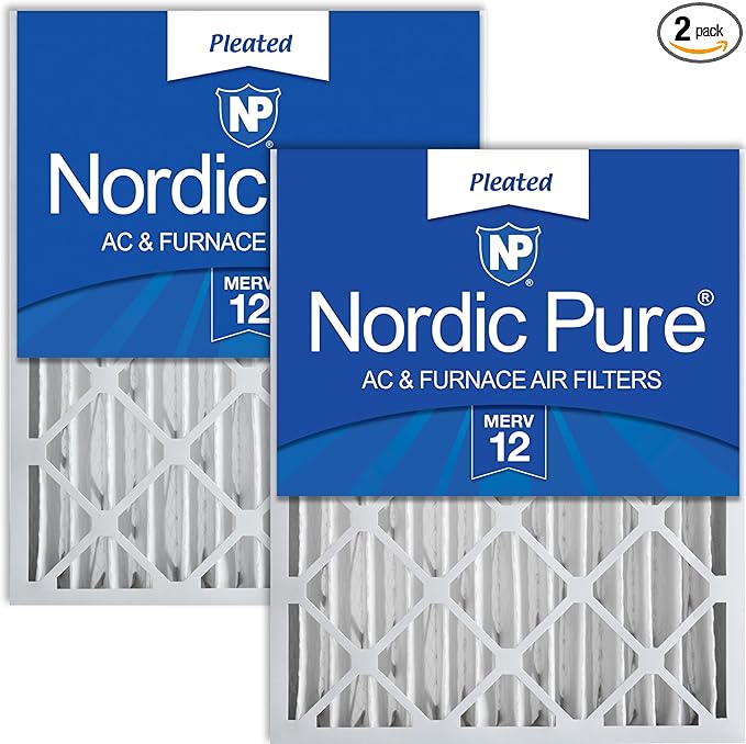 Nordic Pure 16x24x4 (15_3/8 x 23_3/8 x 3_5/8) Pleated MERV 12 Air Filters 2 Pack
