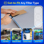 Borlech 8-Layer Fast-Acting Aquarium Filter Pad - Cut-to-Size Aquarium Floss Media for Fish Tank, Pond, Sump - Fast Water Polishing in Hours (23.62"x15.75"x0.6", 2 Pack)