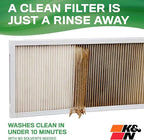 K&N 12X24X1 HVAC Furnace Air Filter, Lasts a Lifetime, Washable, Merv 13, the Last HVAC Filter You Will Ever Buy, Breathe Safely at Home or in the Office, HVC-13-11224