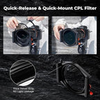 K&F CONCEPT X PRO Square Filters Holder System Kit (Filter Holder + 95mm Circular Polarizer + Square GND8 Filter + ND1000 + 4 Filter Adapter Rings) for Camera Lens