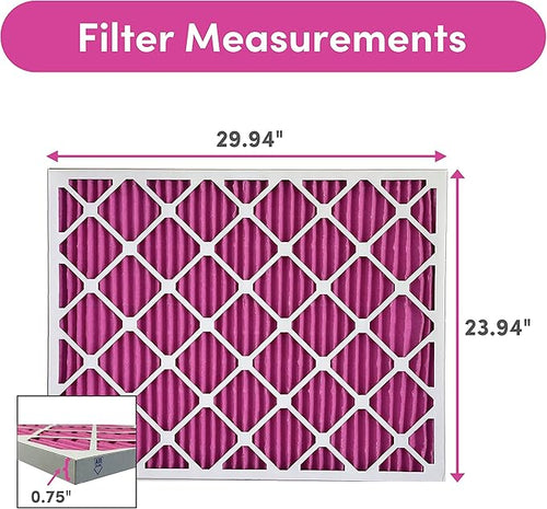 24x30x1 Air Filter by Colorfil | Color Changing Filters for Cat and Dog Odor | MERV 8 Furnace AC Filter for Pet Hair and Dust | 23.9"x29.9"x0.75" Exact Size | Pack of 4