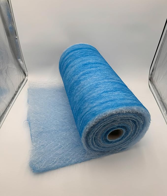 Paint Booth Exhaust Fiberglass Filter Roll, Blue/White Paint Arrestor for Spray Booth (25" x 200ft)