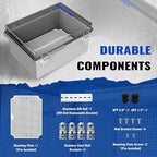 Outdoor Electrical Junction Box | IP67 Waterproof | Resistant ABS Material with Clear UV Coating Cover | Weatherproof Box for Outdoor, Garden, Deck, Patio