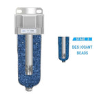 NANPU Industrial Grade Heavy Duty Compressed Air Desiccant Dryer, in Line Filter, Moisture Trap, Water Separator, Suitable for Paint Spray & Plasma Cutter (1/2" NPT)