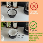 Tupkee 12-Cup Large Coffee Filters - 9.75” x 4.25” - 1000 Count - Tall Walled to Prevent Ground Overflow - Compatible with Bunn 12 Cup Commercial Coffee Maker & Large Home Machines - Made in the USA
