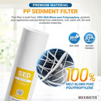 Max Water 1 Micron 20" x 4.5" Sediment Filter - 20 inch Whole House Water Filtration System Replacement Cartridge Compatible with DGD-5005-20, FP25B, AP810-6, P5-20, 155358-43, SDC-45-2005 - 10 Pack
