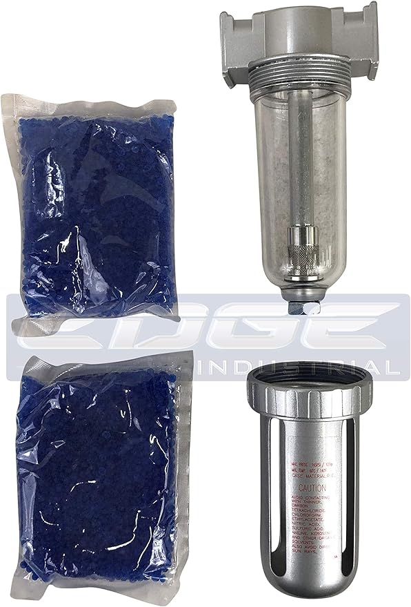 In LINE Desiccant AIR Dryer for Compressed AIR Great for Pneumatic Tools Spray Booth Plasma Cutter, with Desiccant beads (1/4" NPT)